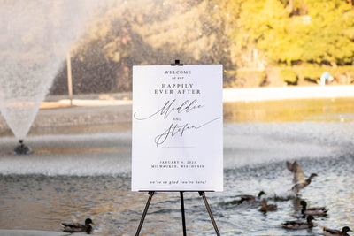 Personalized Acrylic Wedding Welcome Sign (Design 1) - Custom Modern Bridal Event Engagement Party Rehearsal Dinner Nuptials Signage