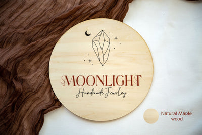 Custom Round Wooden Sign - Small Business Booth Your Actual Logo Minimalist Display Sign Store Front Small Shop Logo Circle Wooden Handmade
