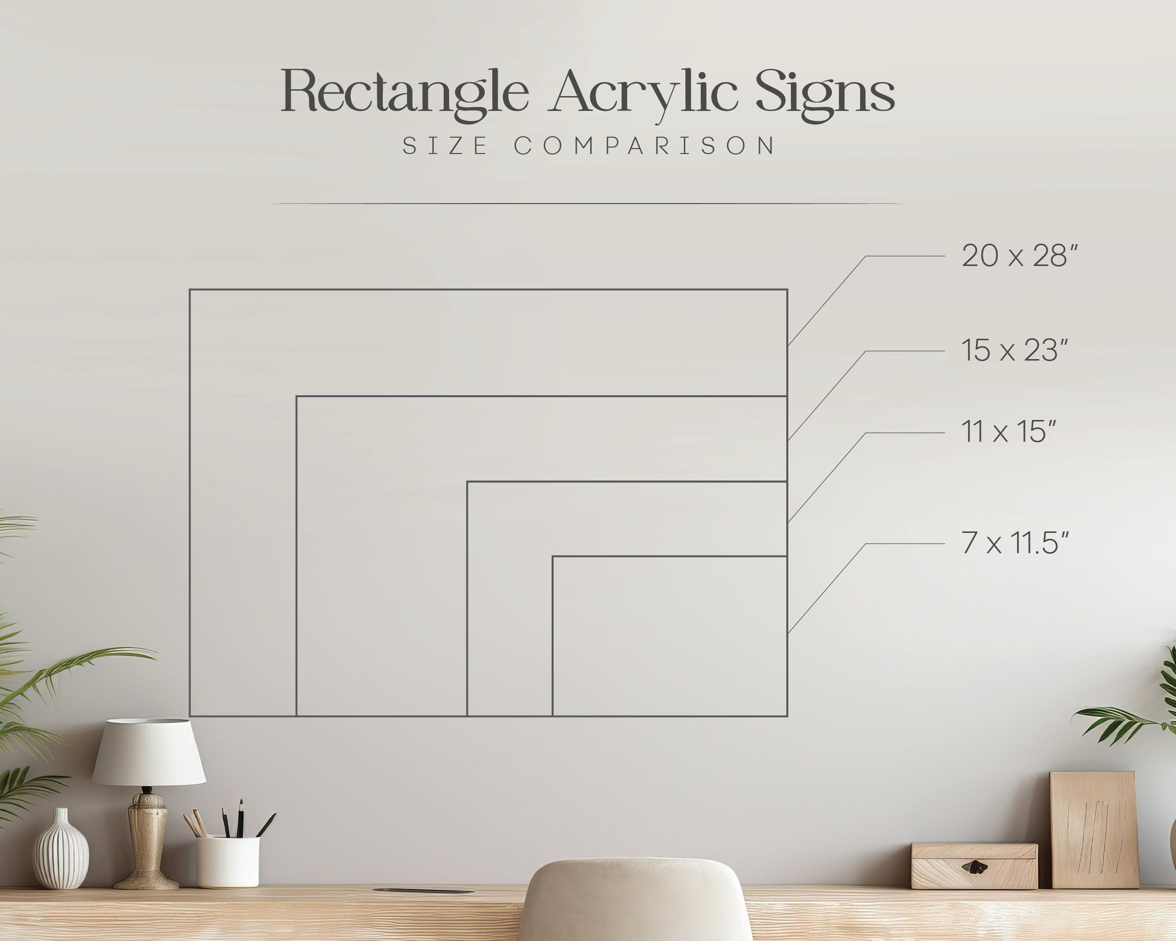 Black Rectangle Wall Sign With 4 Holes - Custom Small Business Logo Sign for Beauty Salon Owners, Hair Nail Stylist Makeup Massage Skincare