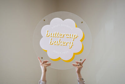 Frosted Round Wall Sign With 4 Holes - Custom Small Business Logo Sign for Beauty Salon Owners, Hair Nail Stylist Makeup Massage Skincare