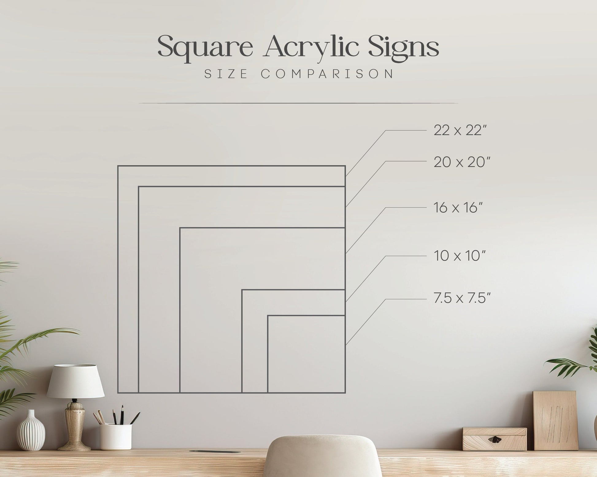 Frosted Square Wall Sign With 4 Holes - Custom Small Business Logo Sign for Beauty Salon Owners, Hair Nail Stylist Makeup Massage Skincare