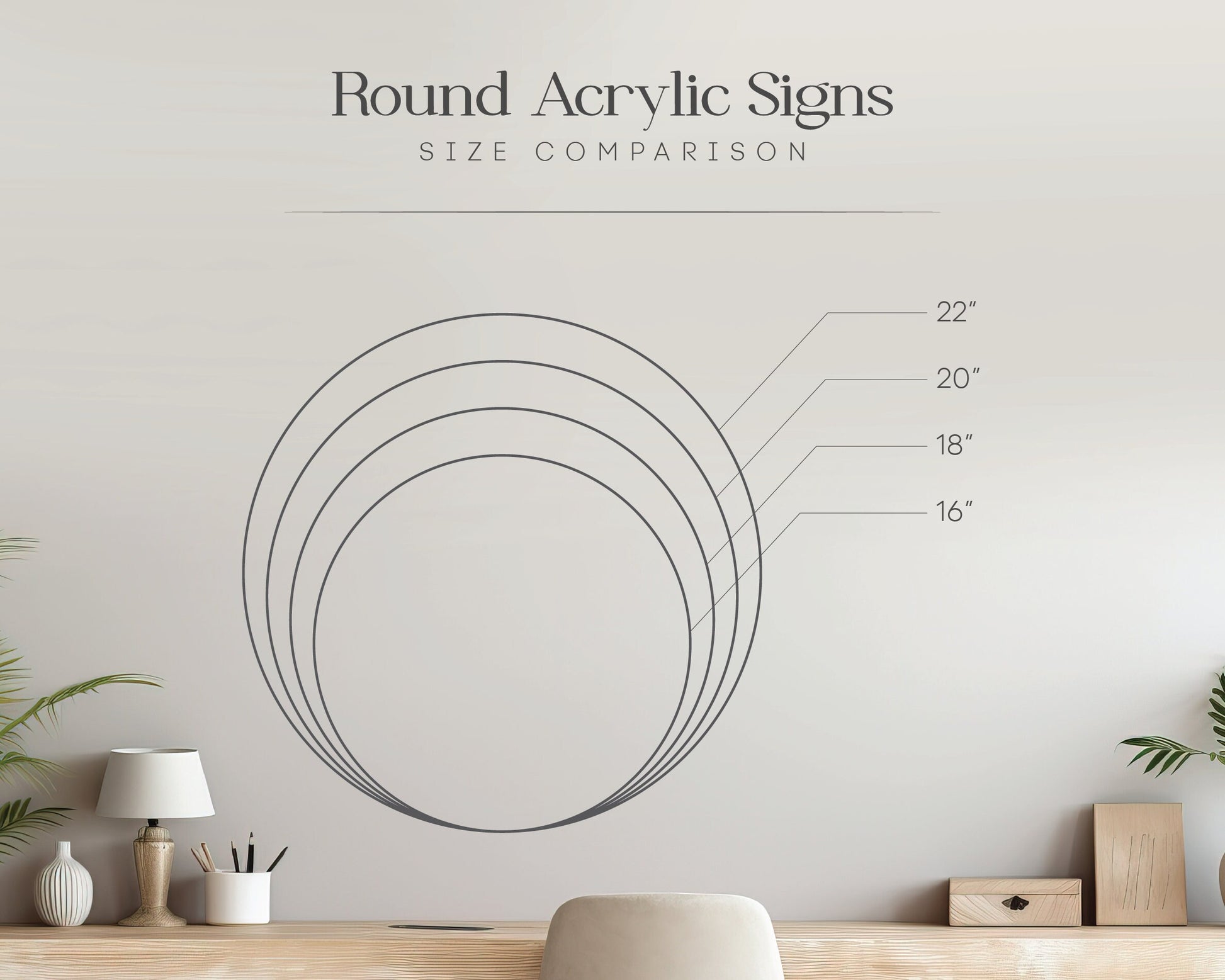 Frosted Round Wall Sign With 4 Holes - Custom Small Business Logo Sign for Beauty Salon Owners, Hair Nail Stylist Makeup Massage Skincare