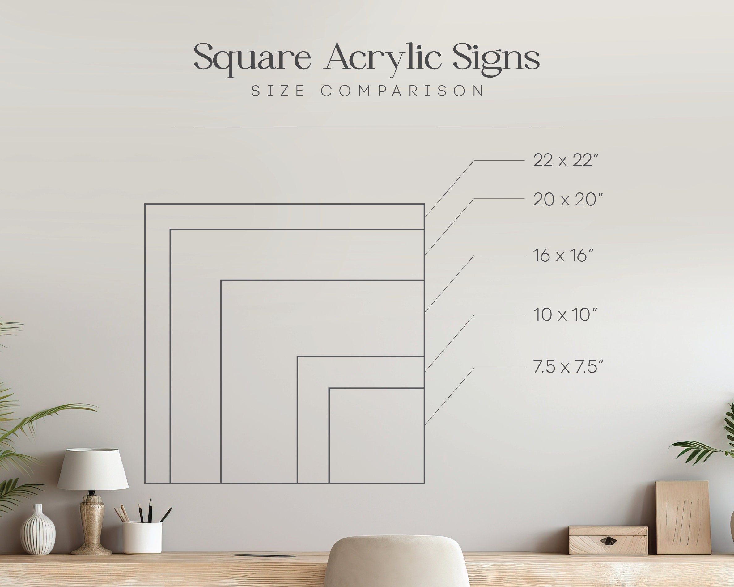 Black Square Wall Sign With 4 Holes - Custom Small Business Logo Sign for Beauty Salon Owners, Hair Nail Stylist Makeup Massage Skincare