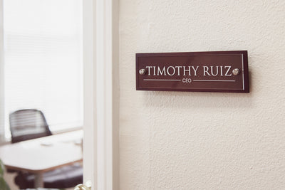 UV Printed Wood Acrylic Wall Sign - Personalized Name Office Executive CEO Sign New Job Position Business Decor, Birthday or Promotion Gift