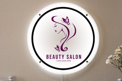 LED Round Sign with 4 Holes - Custom Backlit Acrylic Sign, Round Business Sign, Acrylic Logo Sign, Lighted Logo Sign, Boutique sign