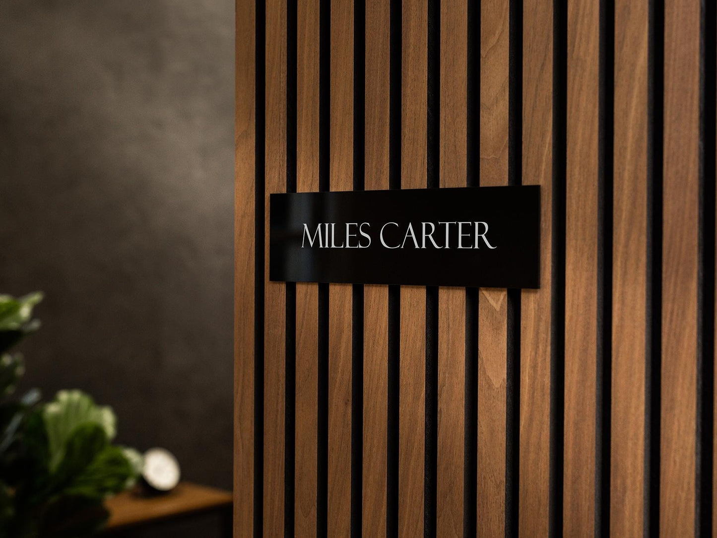 Wall Sign Name Plate (No Hole) D1 - 2 Sizes Personalized Stick on Business School Office Door, Acrylic Plate for Job Role Professional Title