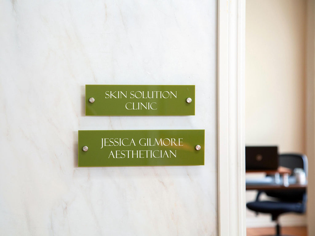 Wall Sign Name Plate (D1)- 2 Sizes Personalized Acrylic Door Office Sign, Salon Lash Nails Small Business Shop Signage, Work Rental Signs