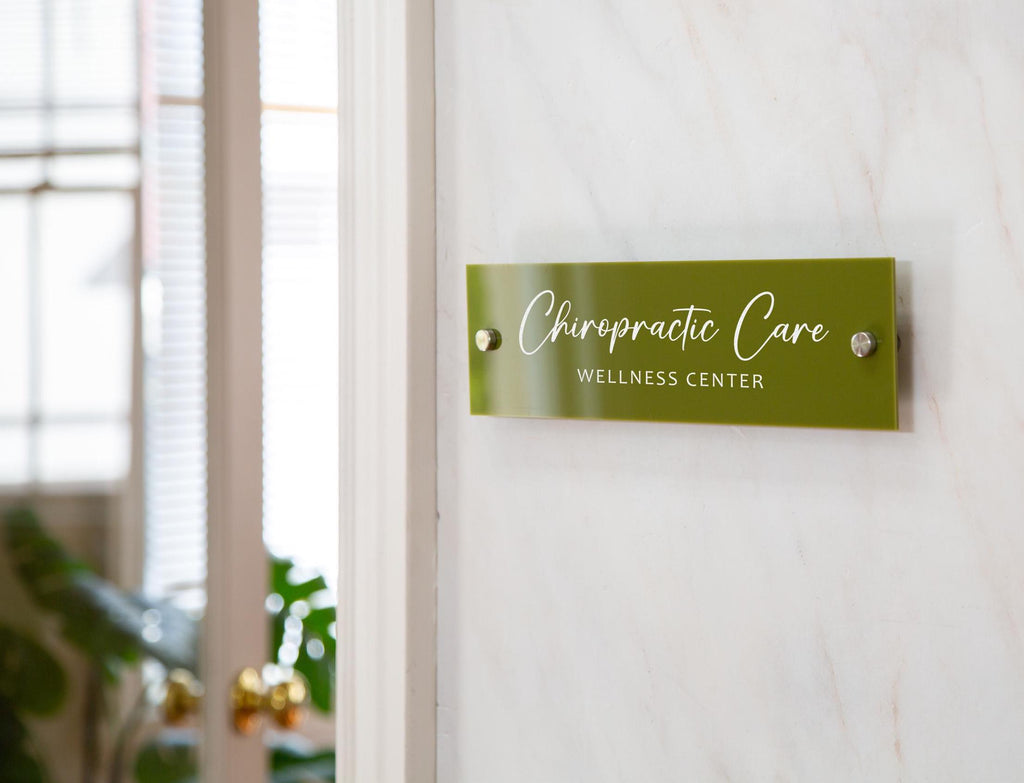 Wall Sign Name Plate (D2)- 2 Sizes Personalized Acrylic Door Office Sign, Aesthetic Decor for Business Boutique Studio Classroom Clinic