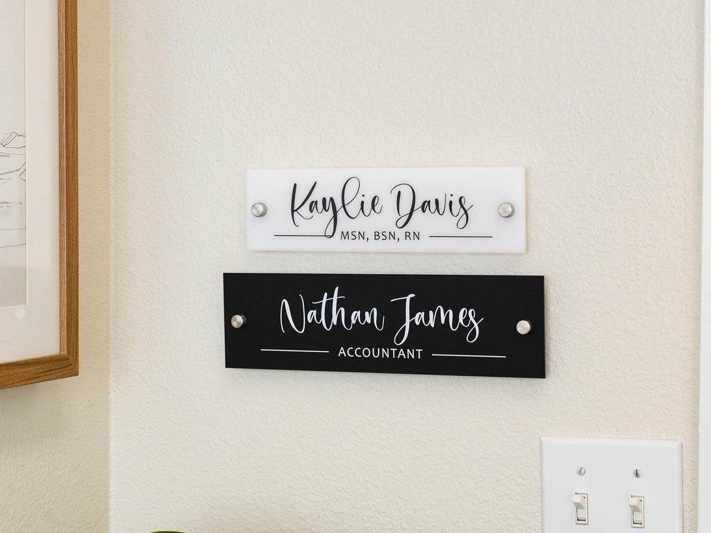 Wall Sign Name Plate - 2 Sizes Personalized Door Office Sign, Executive CEO Sign, New Job Business Decor, Birthday Promotion Mom Gift Ideas