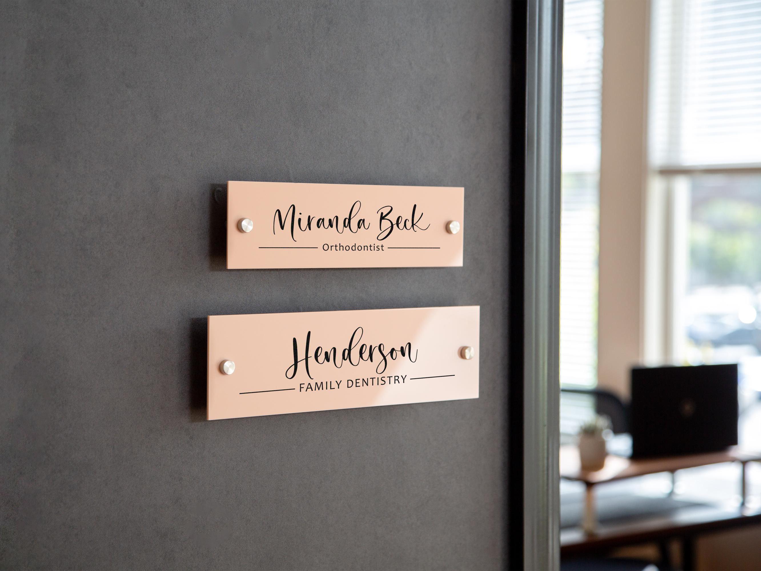 Wall Sign Name Plate - 2 Sizes Personalized Door Office Sign, Executive CEO Sign, New Job Business Decor, Birthday Promotion Mom Gift Ideas