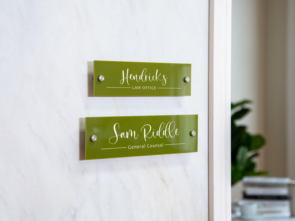 Wall Sign Name Plate - 2 Sizes Personalized Door Office Sign, Executive CEO Sign, New Job Business Decor, Birthday Promotion Mom Gift Ideas