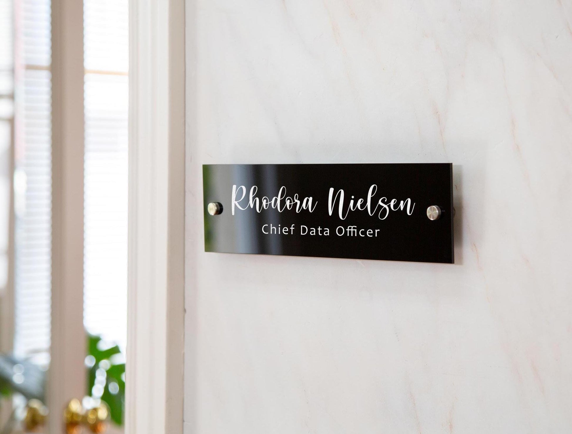Wall Sign Name Plate (D3)- 2 Sizes Personalized Acrylic Door Office Sign, Modern Wall Signage for School, Aesthetics Clinic, Business Shops