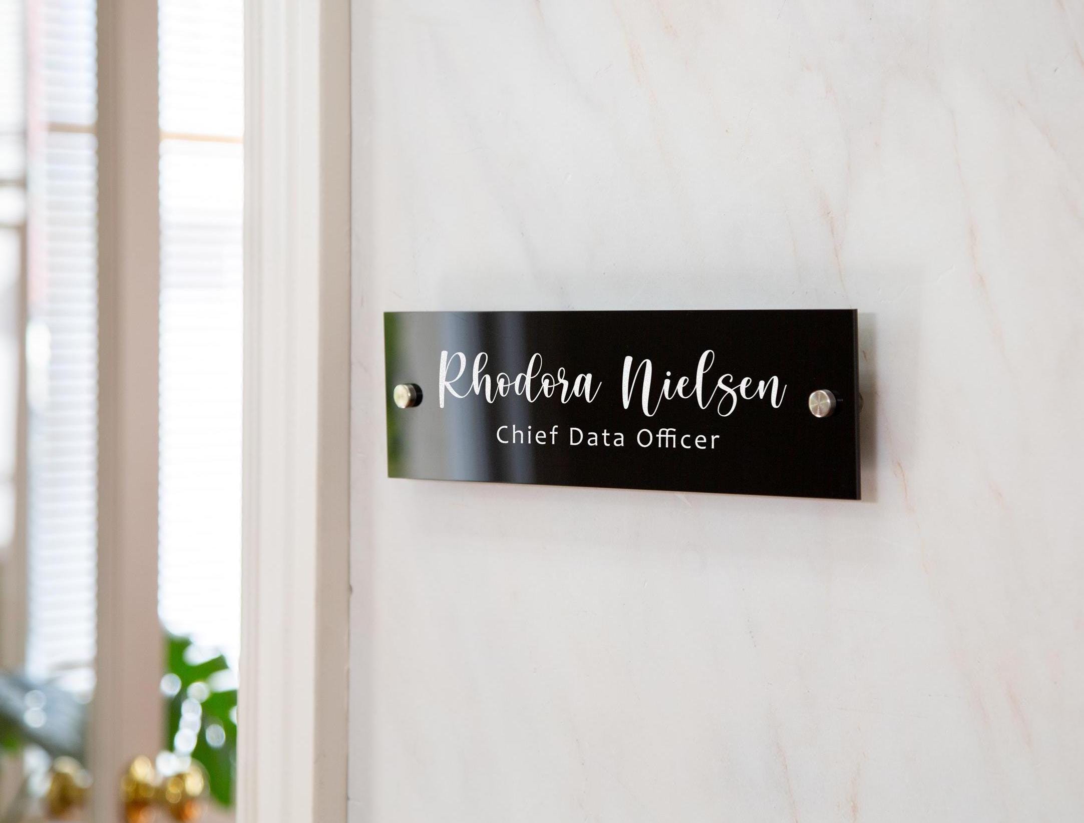 Wall Sign Name Plate (D3)- 2 Sizes Personalized Acrylic Door Office Sign, Modern Wall Signage for School, Aesthetics Clinic, Business Shops