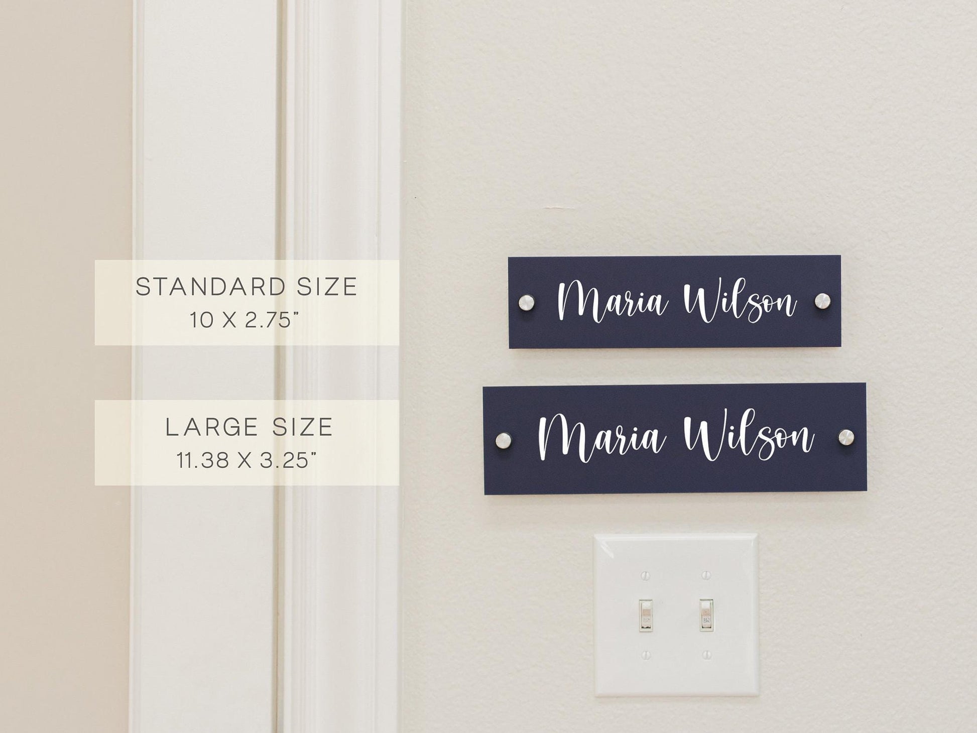 Wall Sign Name Plate (D3)- 2 Sizes Personalized Acrylic Door Office Sign, Modern Wall Signage for School, Aesthetics Clinic, Business Shops