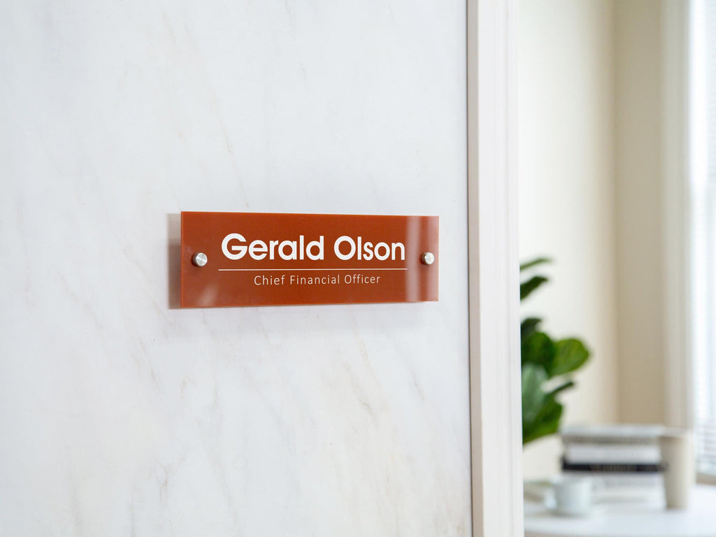 Wall Sign Name Plate - 2 Sizes Office Sign, Executive CEO Sign, New Job Business Decor, Birthday Promotion Teacher Staff Corporate Gift Idea