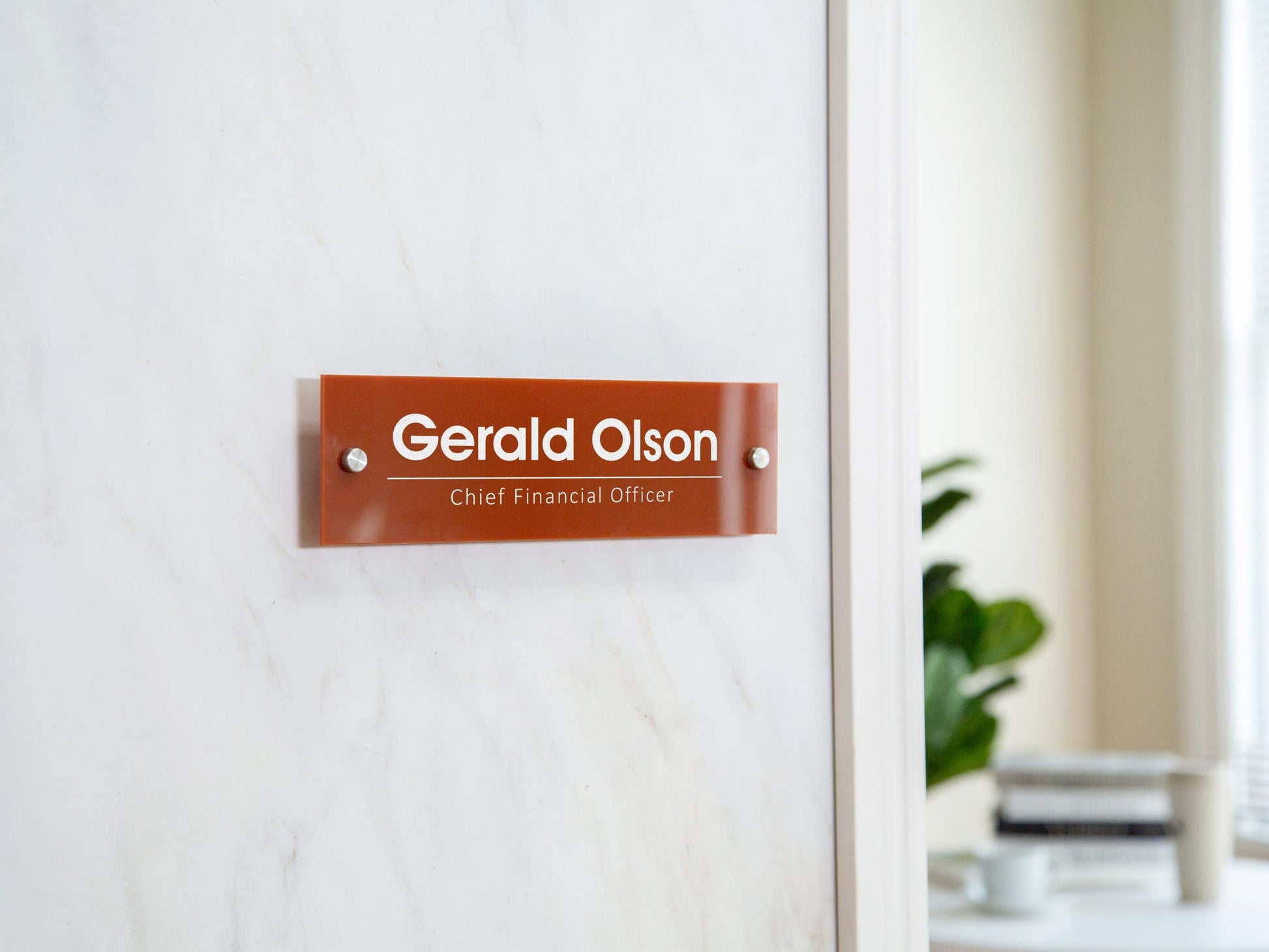 Wall Sign Name Plate - 2 Sizes Office Sign, Executive CEO Sign, New Job Business Decor, Birthday Promotion Teacher Staff Corporate Gift Idea