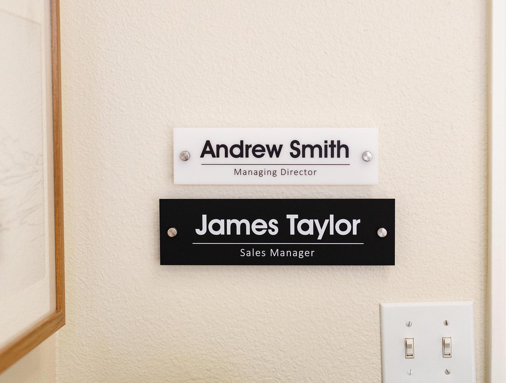 Wall Sign Name Plate - 2 Sizes Office Sign, Executive CEO Sign, New Job Business Decor, Birthday Promotion Teacher Staff Corporate Gift Idea