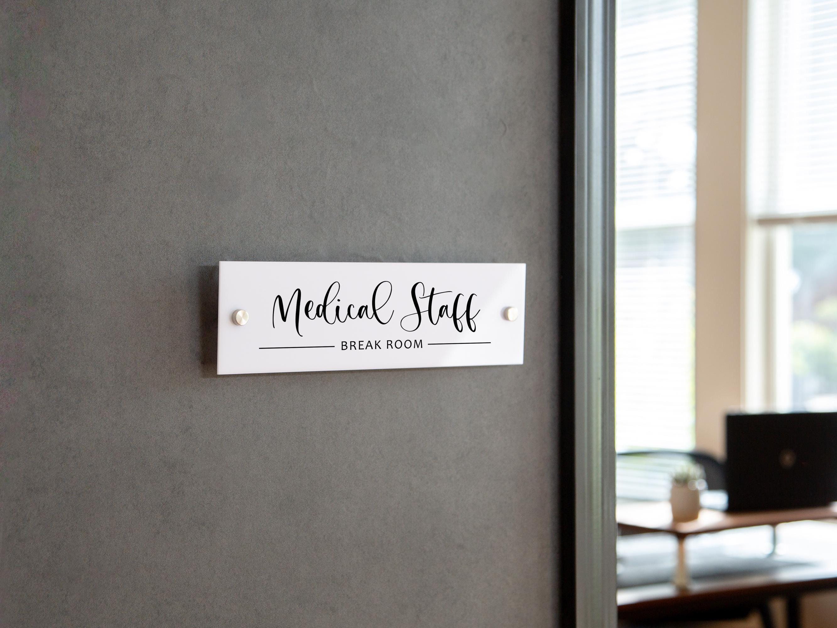 Wall Sign Name Plate - 2 Sizes Personalized Door Office Sign, Executive CEO Sign, New Job Business Decor, Birthday Promotion Mom Gift Ideas