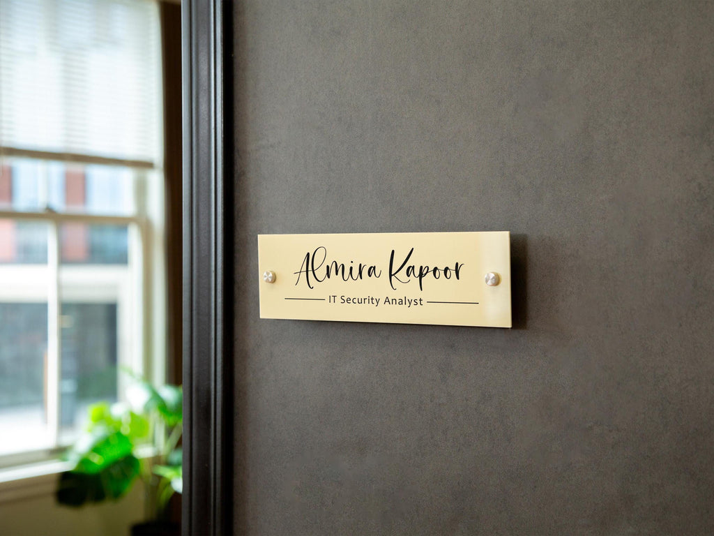 Wall Sign Name Plate - 2 Sizes Personalized Door Office Sign, Executive CEO Sign, New Job Business Decor, Birthday Promotion Mom Gift Ideas