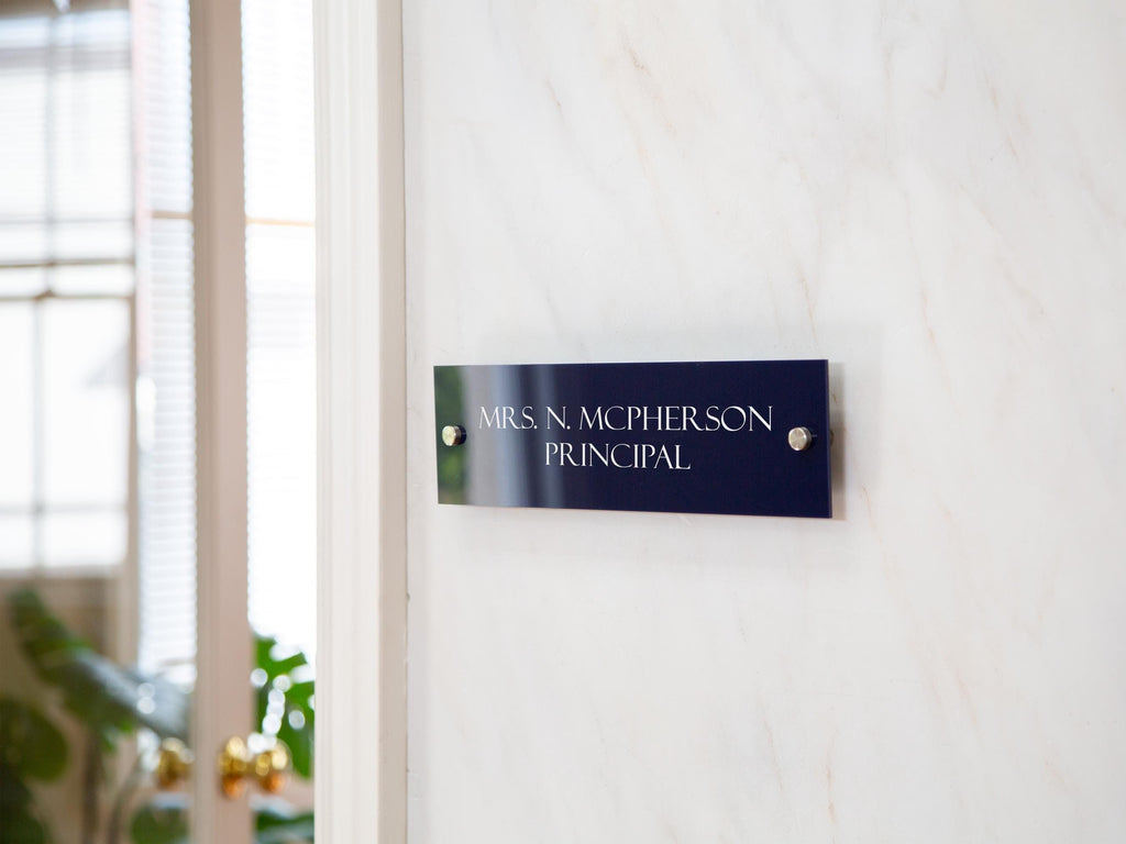Wall Sign Name Plate (D1)- 2 Sizes Personalized Acrylic Door Office Sign, Salon Lash Nails Small Business Shop Signage, Work Rental Signs