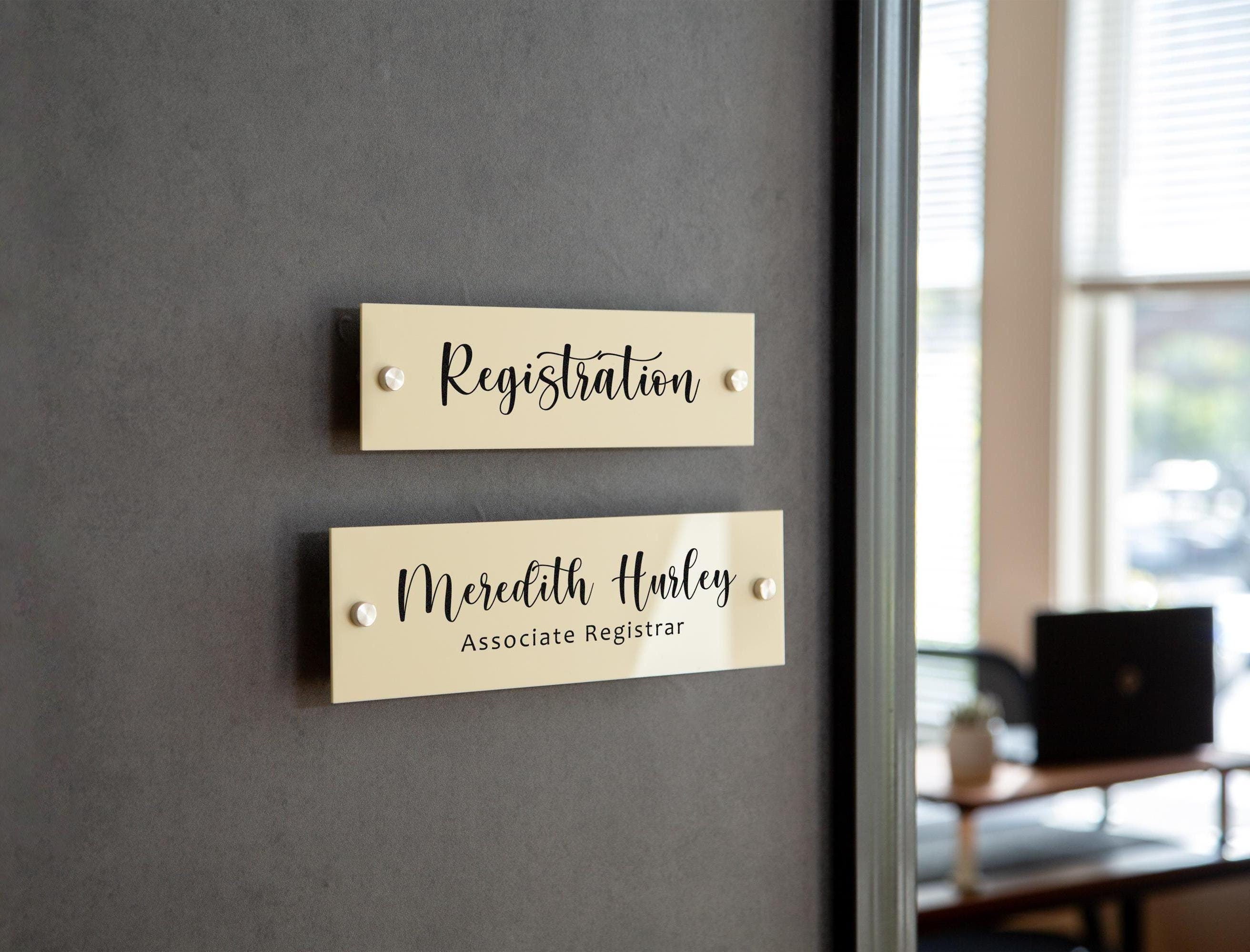 Wall Sign Name Plate (D3)- 2 Sizes Personalized Acrylic Door Office Sign, Modern Wall Signage for School, Aesthetics Clinic, Business Shops