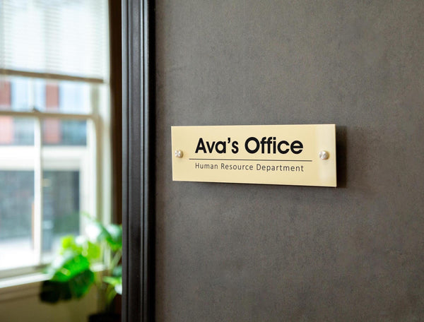 Wall Sign Name Plate - 2 Sizes Office Sign, Executive CEO Sign, New Job Business Decor, Birthday Promotion Teacher Staff Corporate Gift Idea