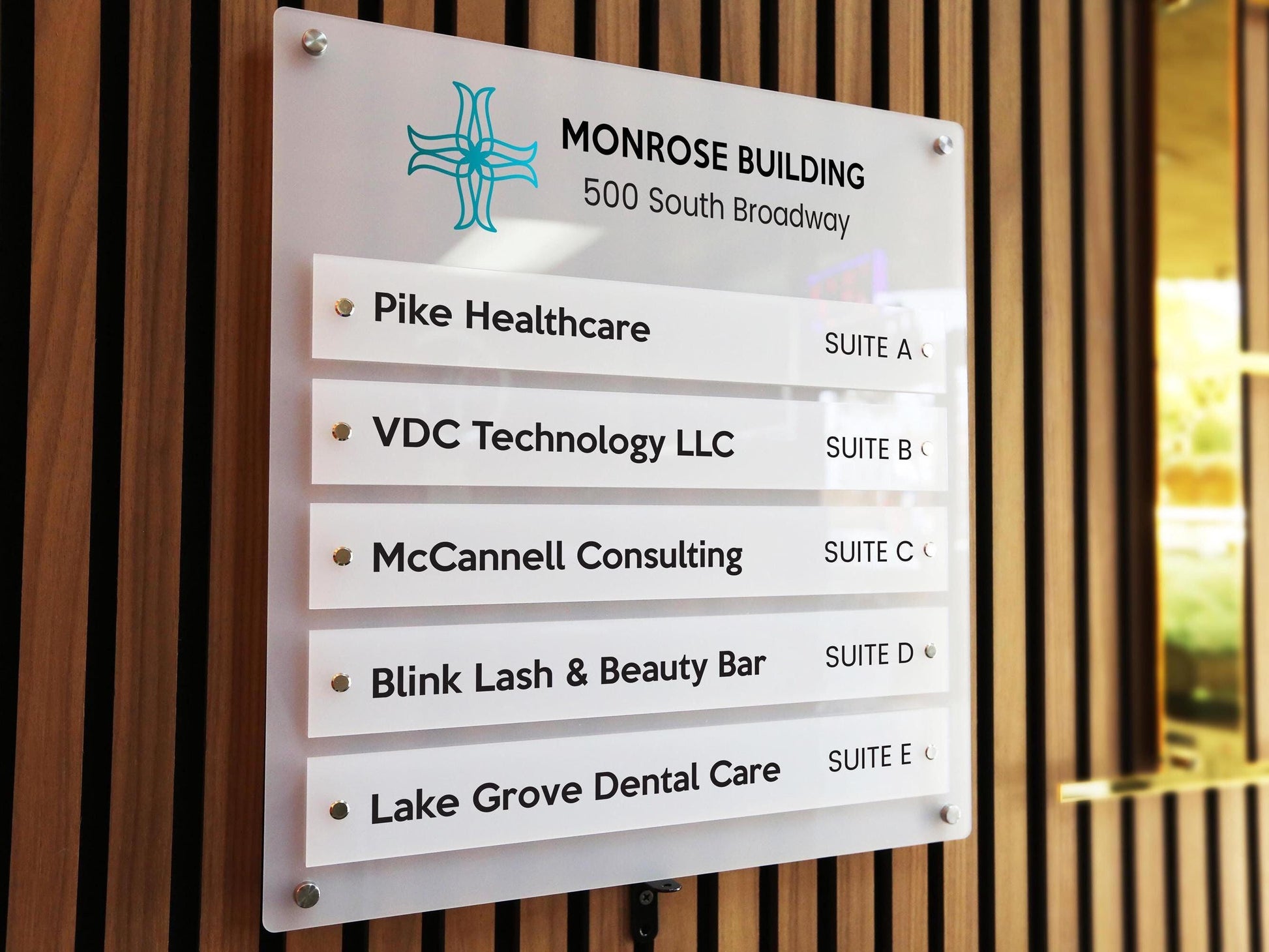 Wall Directory (Wide) - Customizable Large Office Wall Door Building Mounted Business Logo Sign, Job Title Room Signage, Made to Order