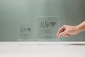 Wifi Password Sign (Acrylic Block) - Custom Internet Table Sign for Home & Airbnb Rental Hotel Small Business Signage New Home Owner's Gift