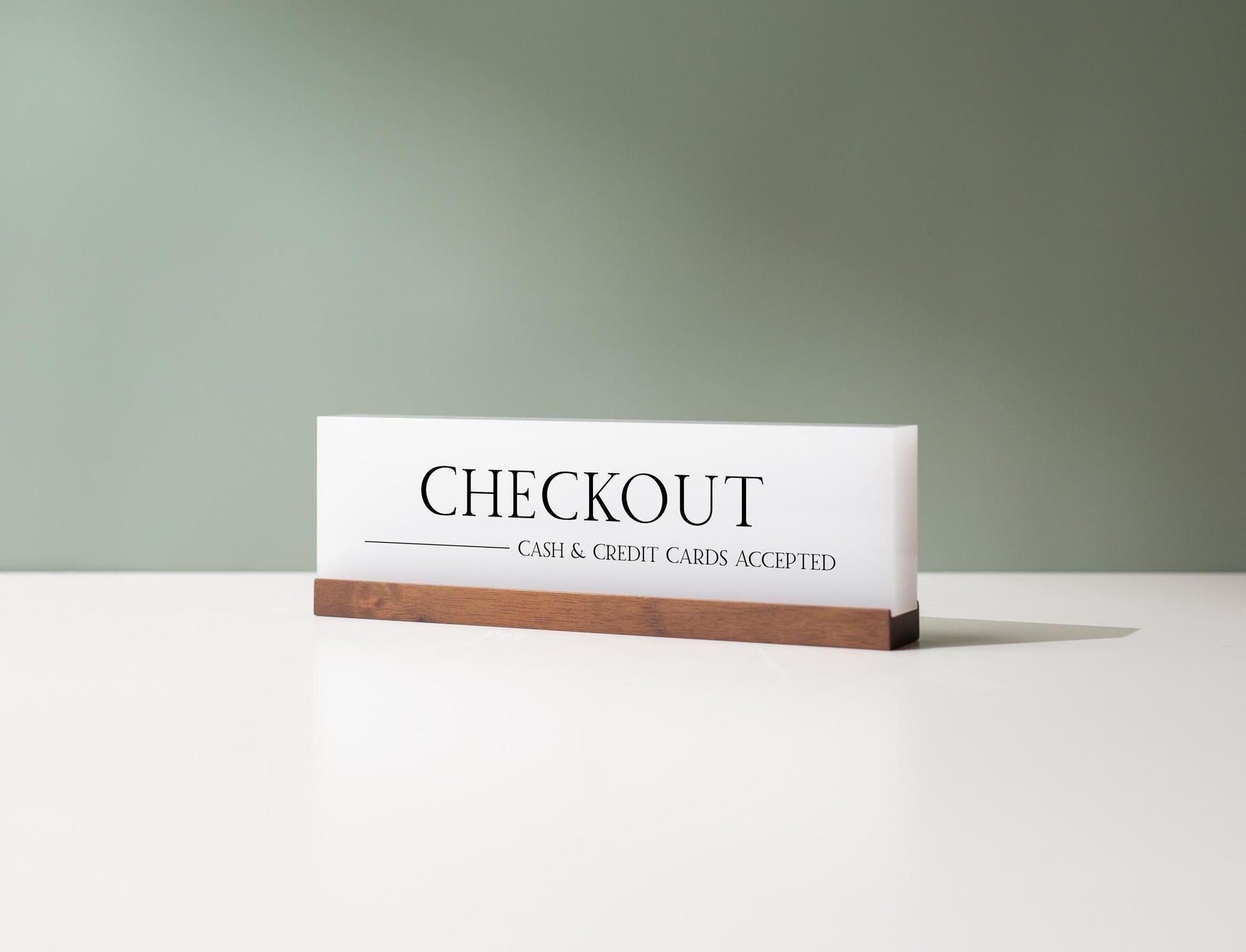 Personalized Acrylic Name Block (D7) - w/ Optional Wooden Base, Executive Desk CEO Sign, Job Office Decor or Promotion Gift