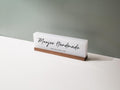 Personalized Acrylic Name Block (D5) - w/ Optional Wooden Base, Minimal Executive Desk Table CEO Sign, Job Office Decor, Graduation Gift