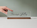 Personalized Acrylic Name Block (D6) - w/ Optional Wooden Base, Executive Desk CEO Sign, Job Office Decor Principal Promotion Gift