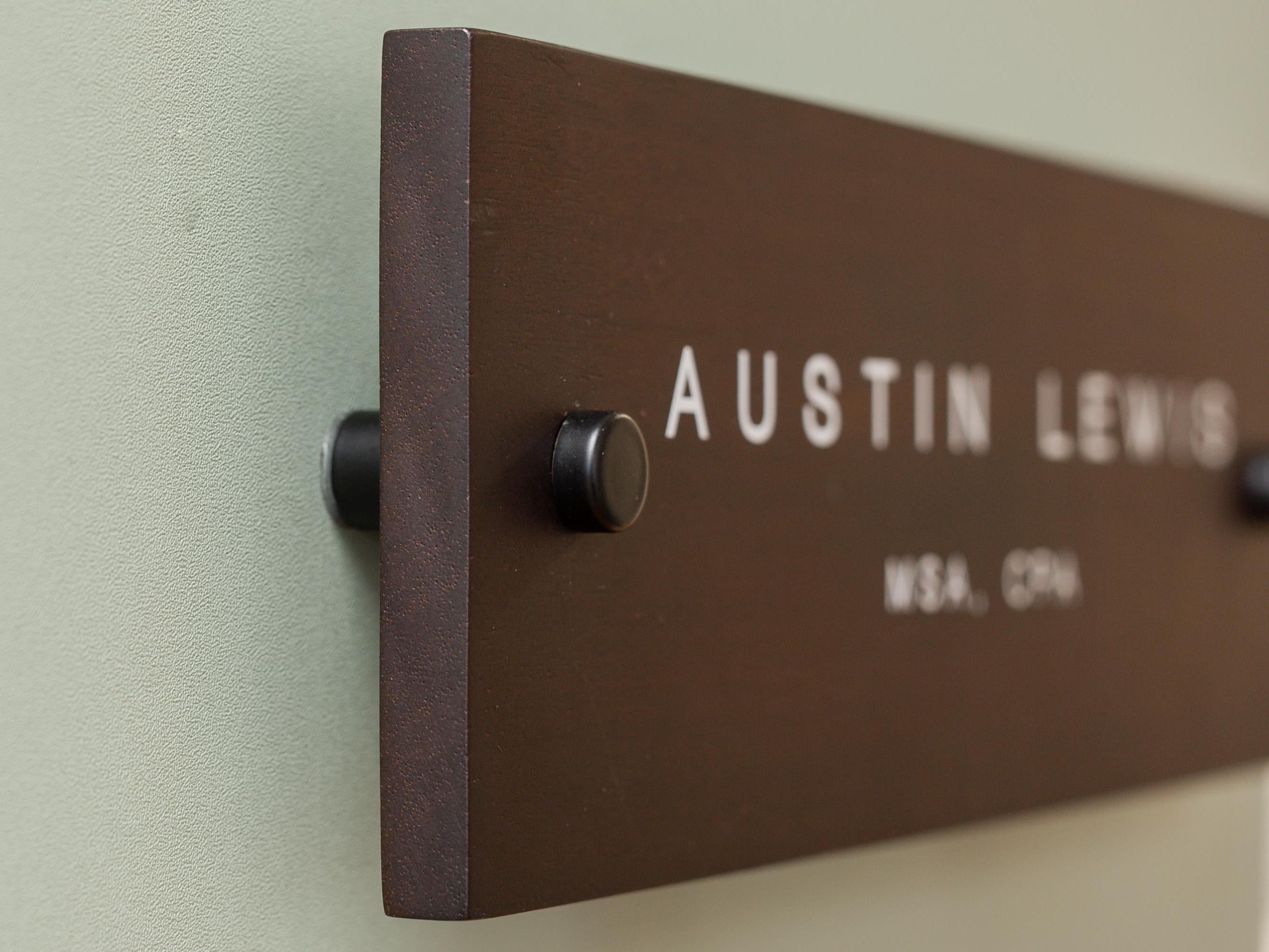 Wood Wall Sign Name Plate - Personalized Door Office Sign, New Job or Business Decor, Executive Sign, Staff or Teacher Appreciation Gift