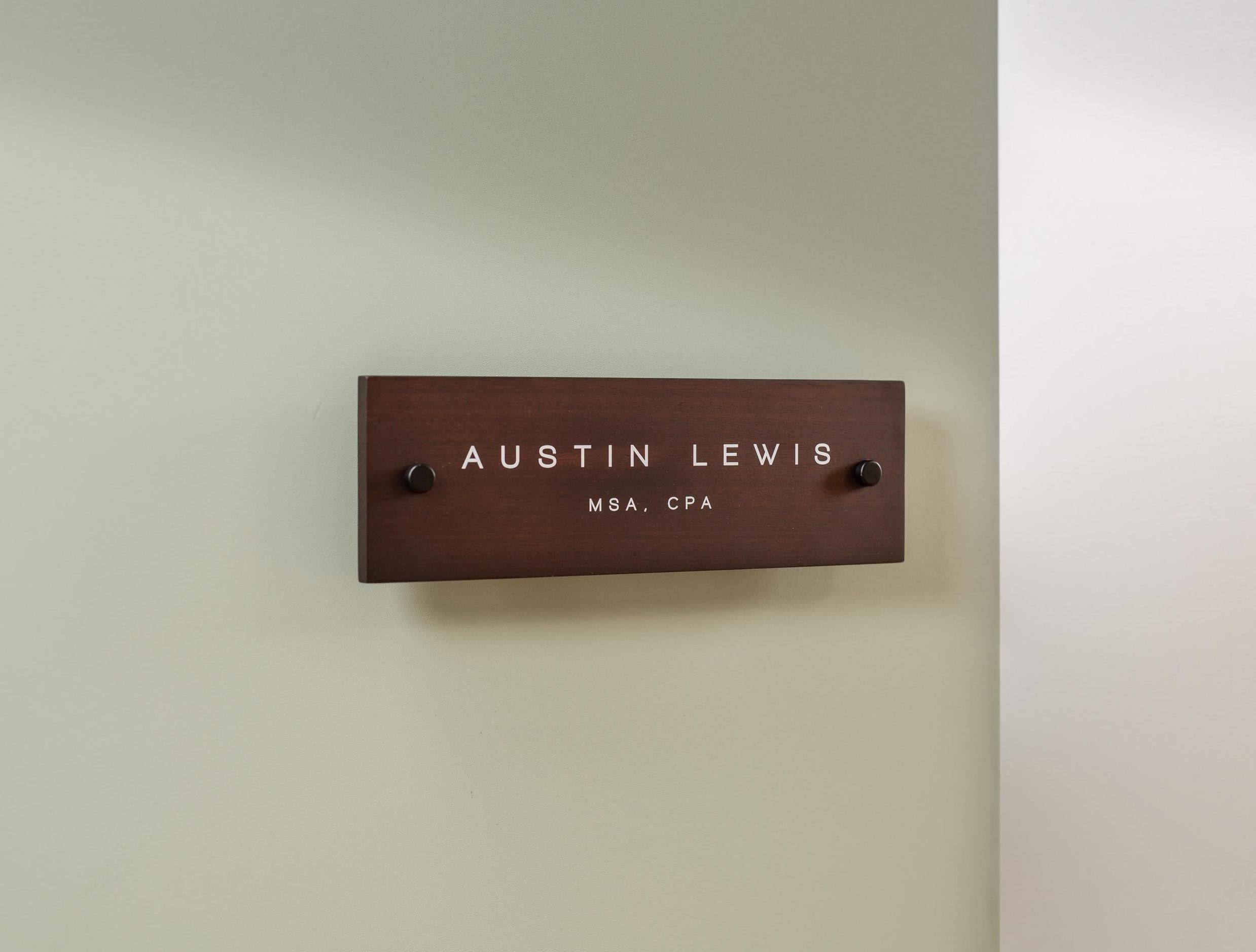 Wood Wall Sign Name Plate - Personalized Door Office Sign, New Job or Business Decor, Executive Sign, Staff or Teacher Appreciation Gift