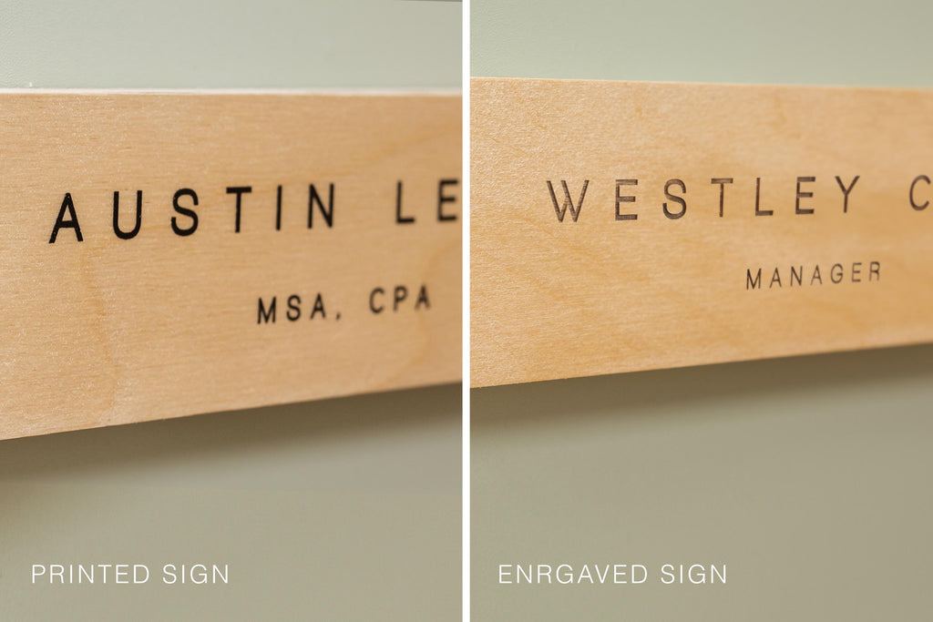 Plywood Wall Sign Name Plate - Personalized Door Office Sign, New Job or Business Decor, Executive Sign, Staff or Teacher Appreciation Gift