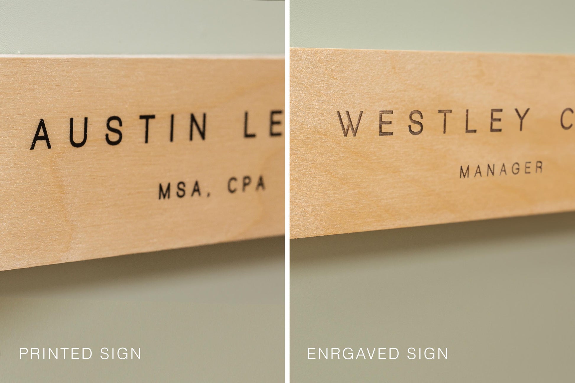 Plywood Wall Sign Name Plate - Personalized Door Office Sign, New Job or Business Decor, Executive Sign, Staff or Teacher Appreciation Gift