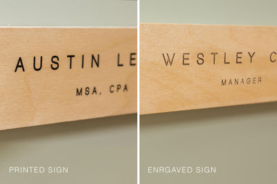 Plywood Wall Sign Name Plate - Personalized Door Office Sign, New Job or Business Decor, Executive Sign, Staff or Teacher Appreciation Gift