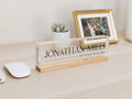 Personalized Acrylic Name Block (D7) - w/ Optional Wooden Base, Executive Desk CEO Sign, Job Office Decor or Promotion Gift