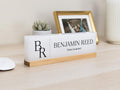 Personalized Acrylic Name Block (D8) - w/ Optional Wooden Base, Initials Monogram Executive Desk CEO Sign, Job Office Decor Promotion Gift
