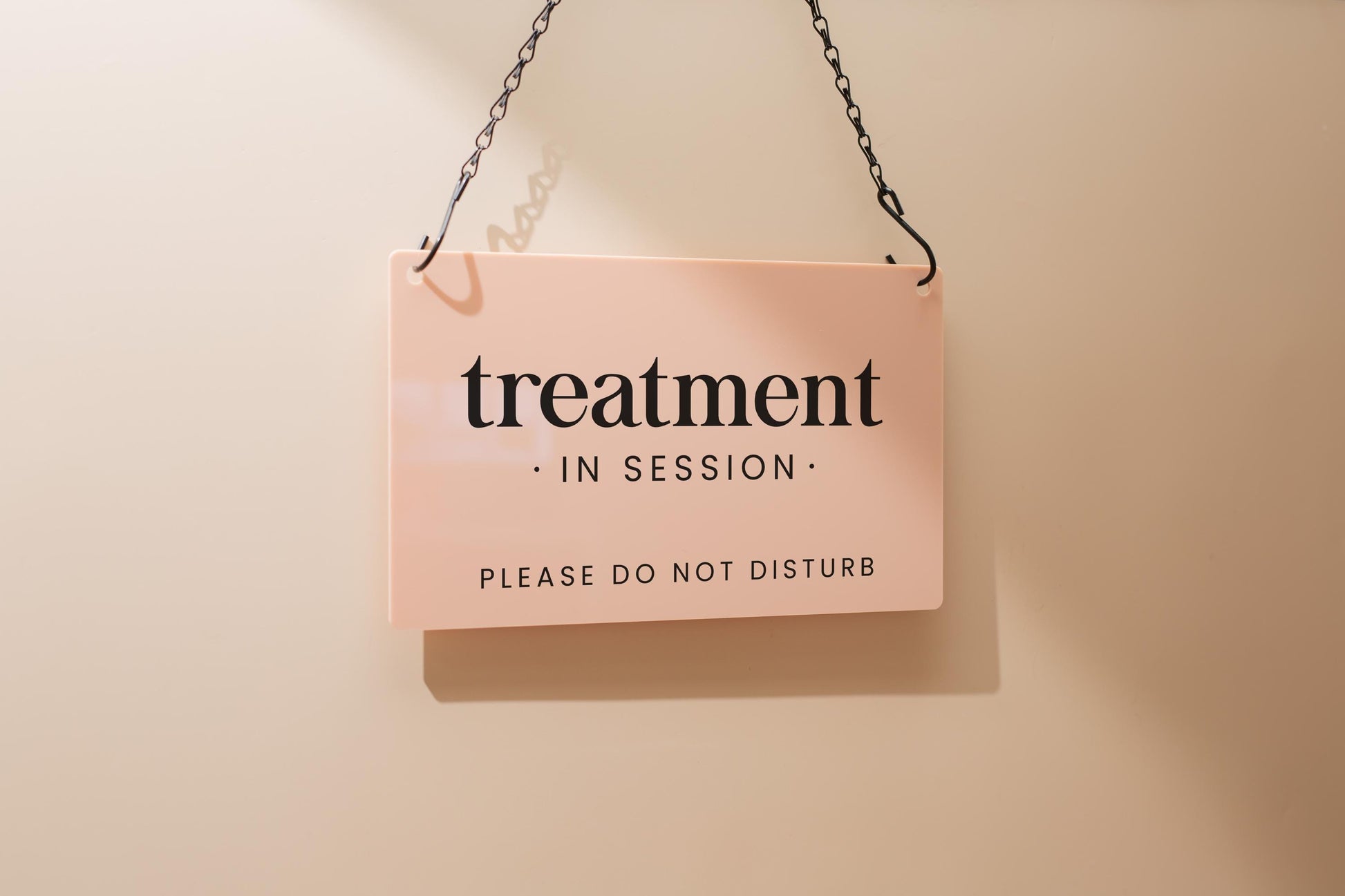 Hanging Acrylic Sign & Black Metal Chain (D10) - 11.5x7" Customizable Window Office Home Business Door Wall Signage, Open Closed In Session