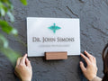 Ice Wall Door Interchangeable Name Plate w/ Wood Stand - 11.5x7" Personalized Custom Sign for Home & Office Wall, New Job Office Wall Decor