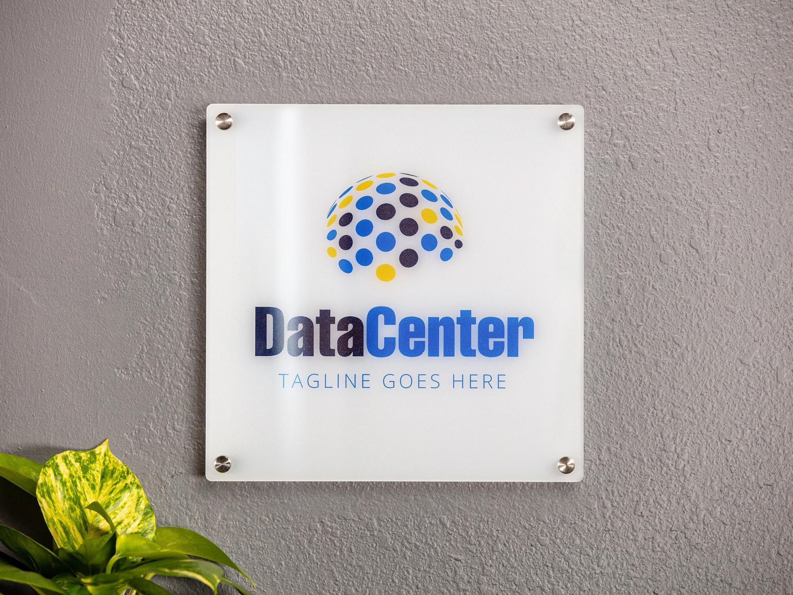 Acrylic Square Business Logo Sign w/ Metal Stand Offs - Custom logo sign for business outdoor, Personalized name sign logo office store font