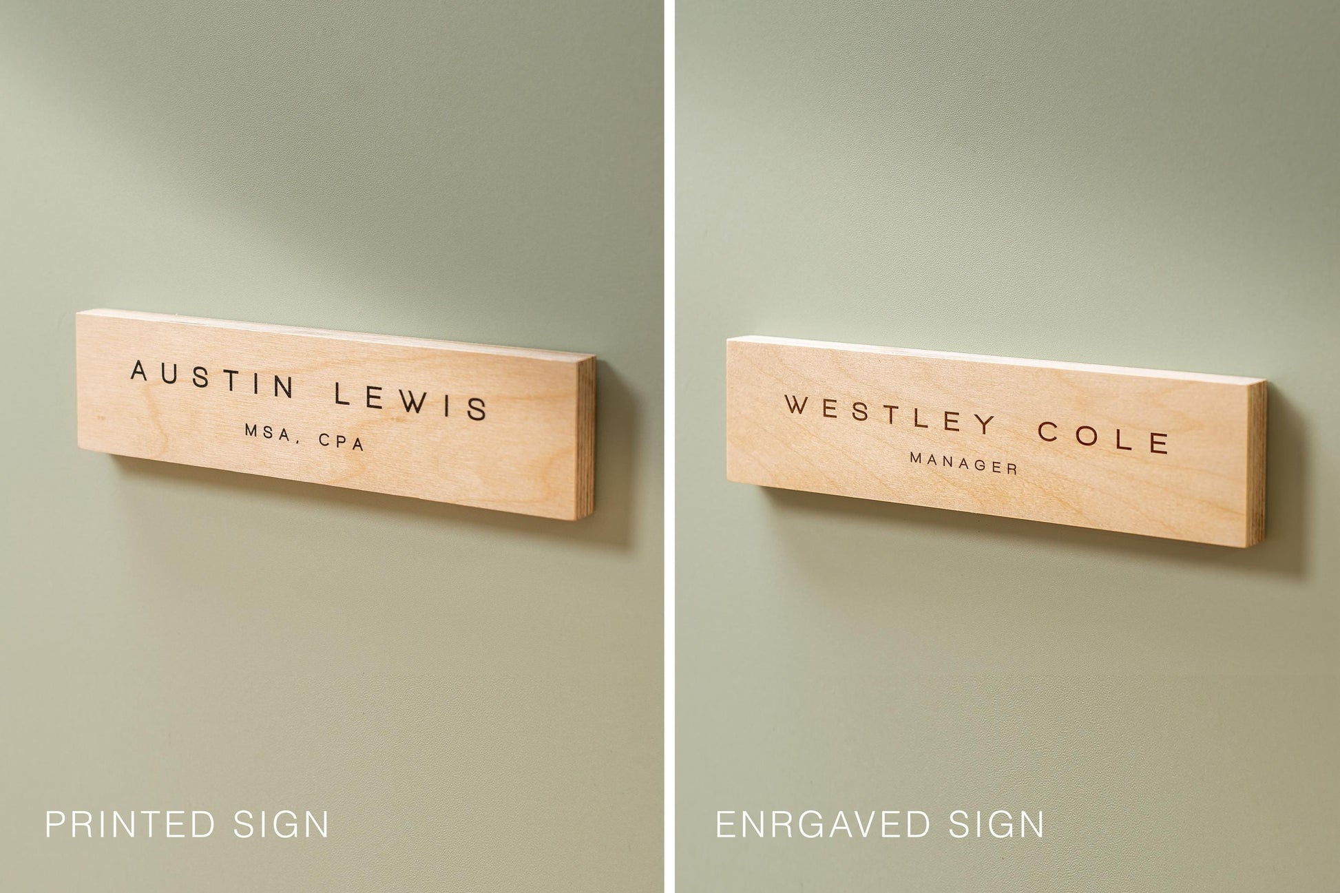 Plywood Wall Sign Name Plate - Personalized Door Office Sign, New Job or Business Decor, Executive Sign, Staff or Teacher Appreciation Gift
