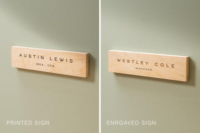 Plywood Wall Sign Name Plate - Personalized Door Office Sign, New Job or Business Decor, Executive Sign, Staff or Teacher Appreciation Gift