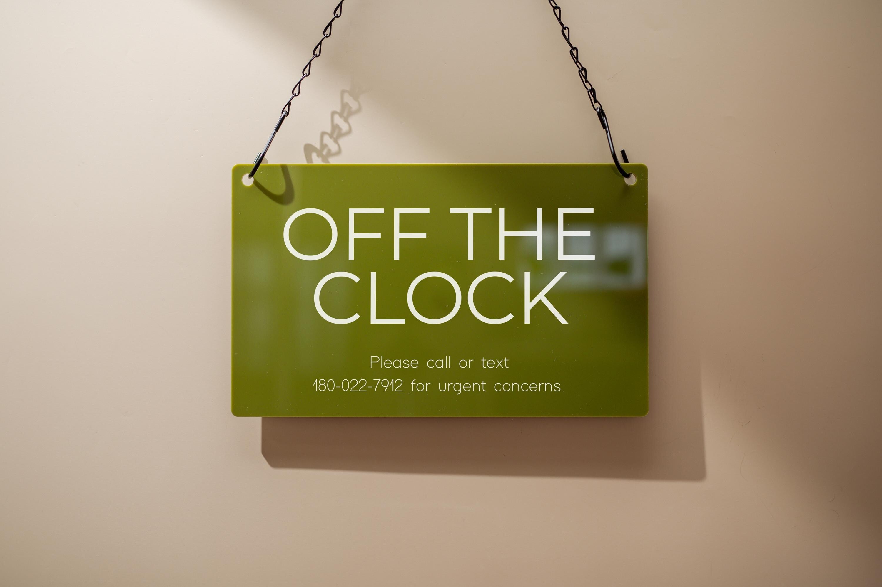 Hanging Acrylic Sign & Black Metal Chain (D9) - 11.5x7" Custom Window Office Business Door Wall Signage, Open Closed Store Shop Customizable