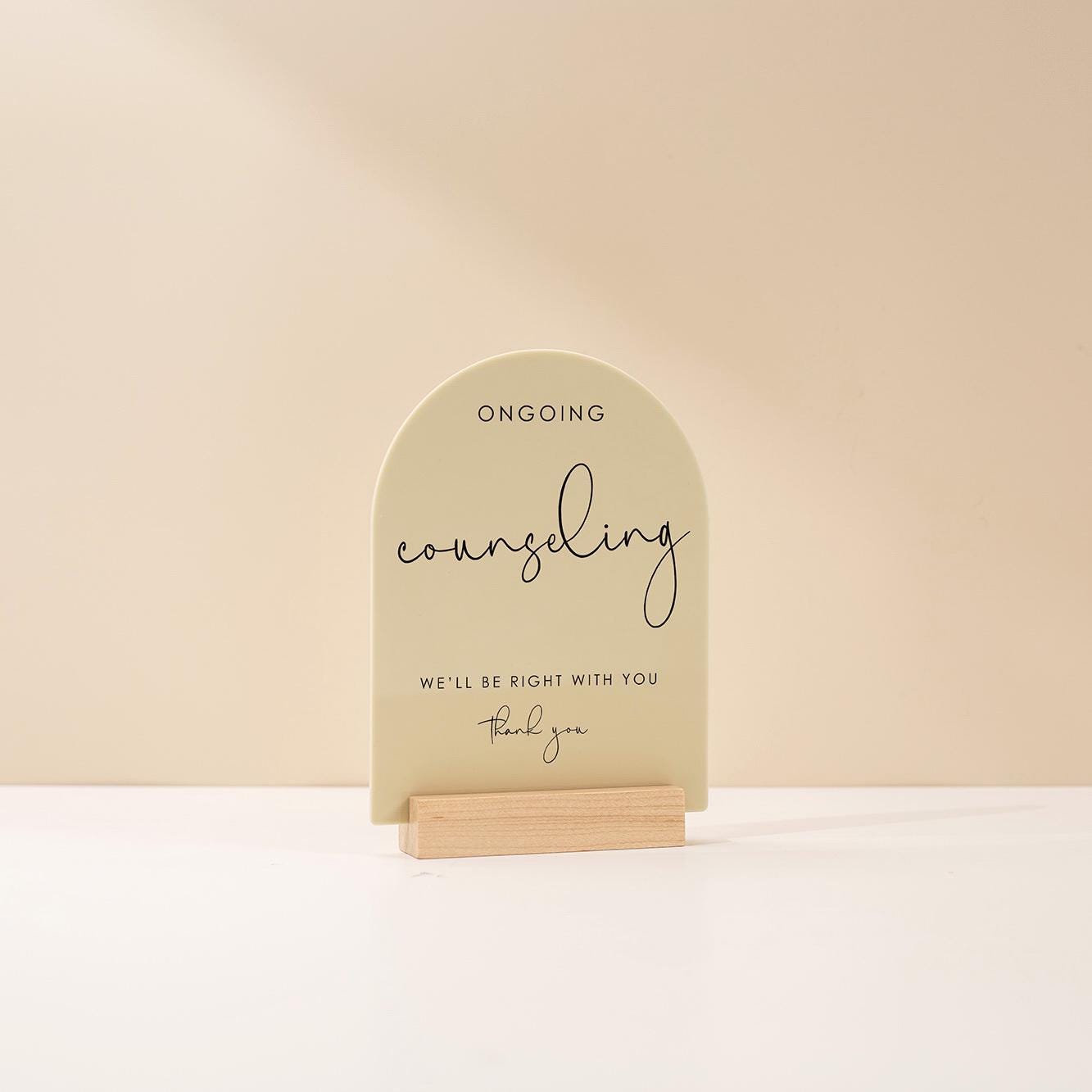 Arch Acrylic Sign w/ Base (D11) - In Session Meeting Display, Custom Signage for Business Clinic Office Retail Shops Trade Craft Show