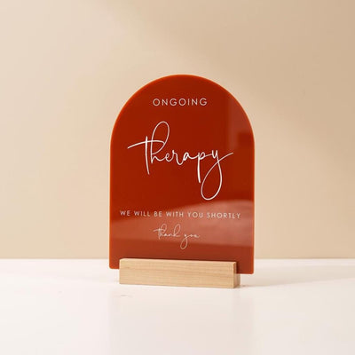 Arch Acrylic Sign w/ Base (D11) - In Session Meeting Display, Custom Signage for Business Clinic Office Retail Shops Trade Craft Show