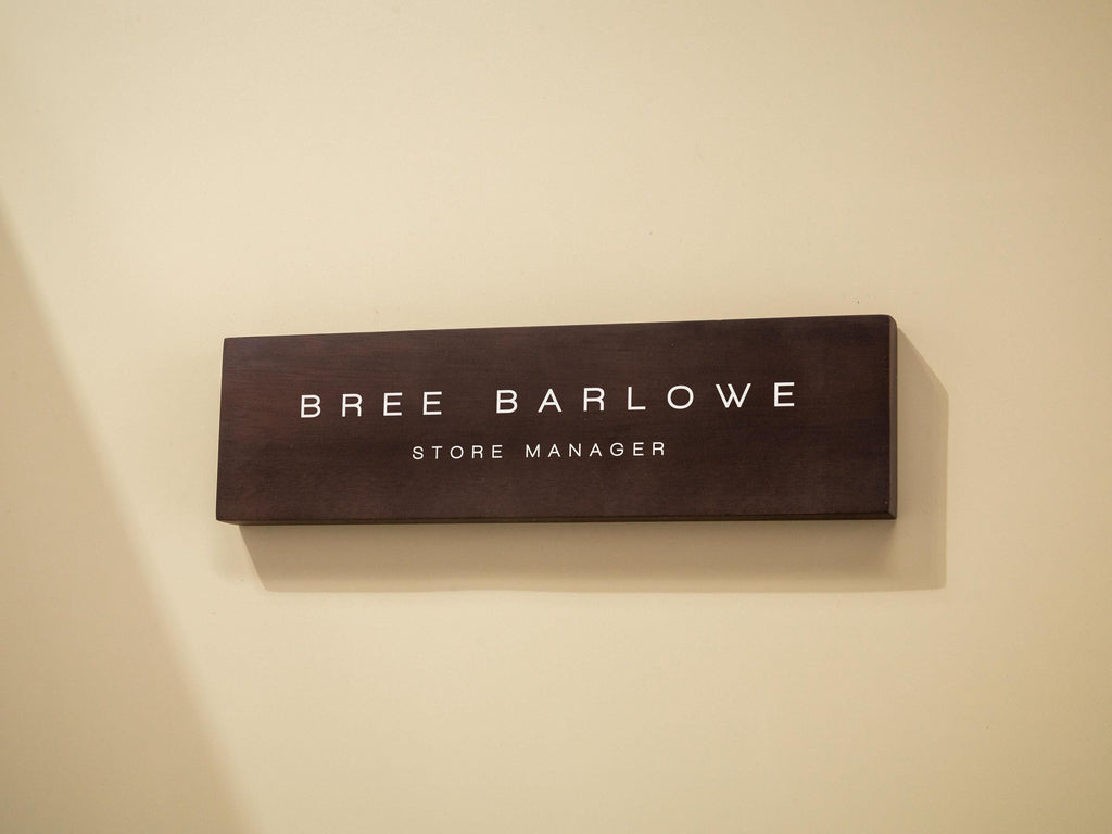 Stick On Wood Wall Name Plate (D3)- Personalized Door Office Sign New Job Room Label CEO Boss Staff Teacher Corporate Promotion Gift