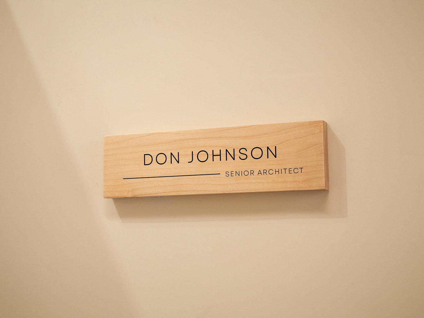 Stick On Wood Wall Name Plate (D4)- Personalized Door Office Sign New Job Room Label CEO Boss Staff Teacher Corporate Promotion Gift