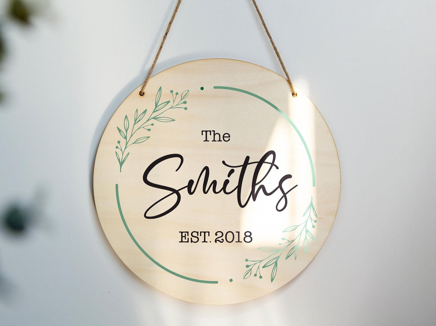 Custom Round Wooden Sign - Wooden Personalized Sign | Personalized Wooden Hanging Sign