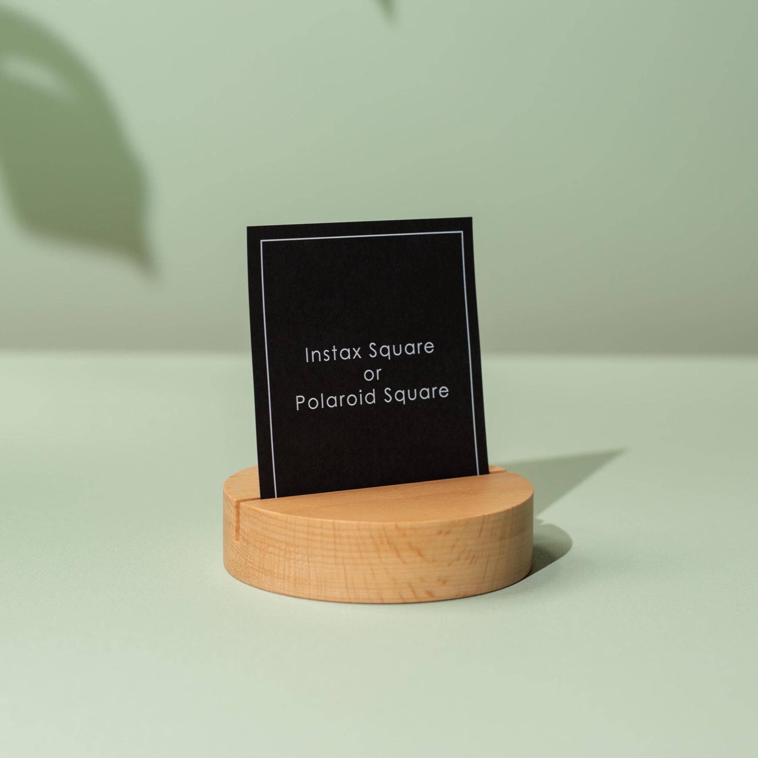 Round Wooden Stand or Base - Walnut or Maple Circle Base with Slot for Photos Pictures Business Signs Display Table Numbers Menu List Salon